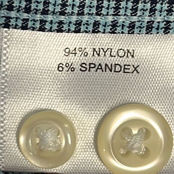 PETER MILLAR Summer Comfort Button Down Shirt Men's Large Blue Black Micro Plaid - Picture 11 of 14